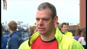 Me just about to start my first marathon (Blackpool, April 2014)